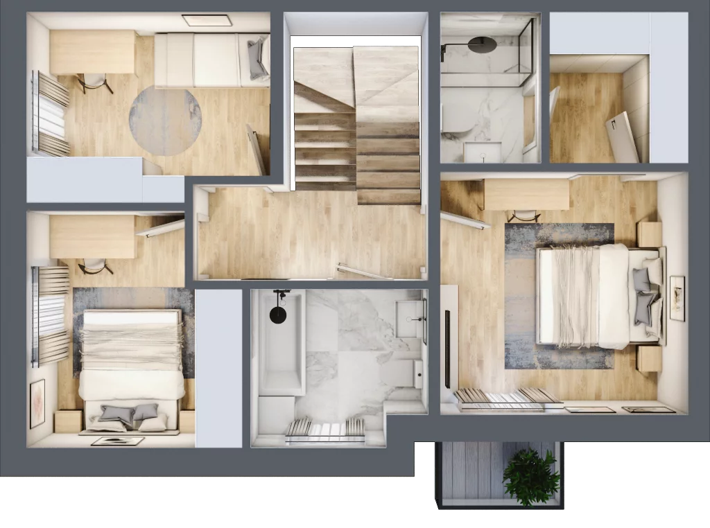 Dom 95,00 m², oferta nr 27_1, Osiedle Szumiących Traw - segmenty etap XV, Porosły, ul. Jesiennych Liści 99/1