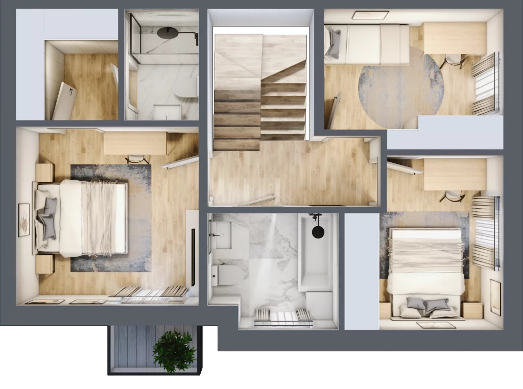 Dom 95,00 m², oferta nr 34_1, Osiedle Szumiących Traw - segmenty etap XV, Porosły, ul. Jesiennych Liści 99/1