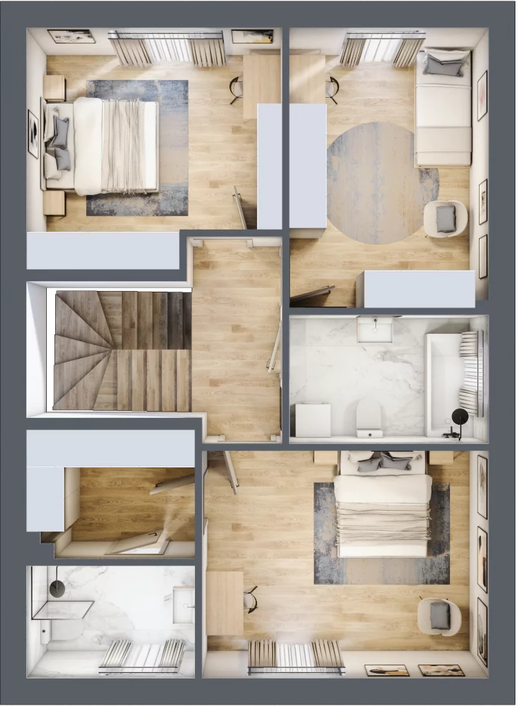 Dom 129,96 m², oferta nr 5_1, Dzielnica Hrabska - etap II, Falenty Nowe, ul. Droga Hrabska 5b