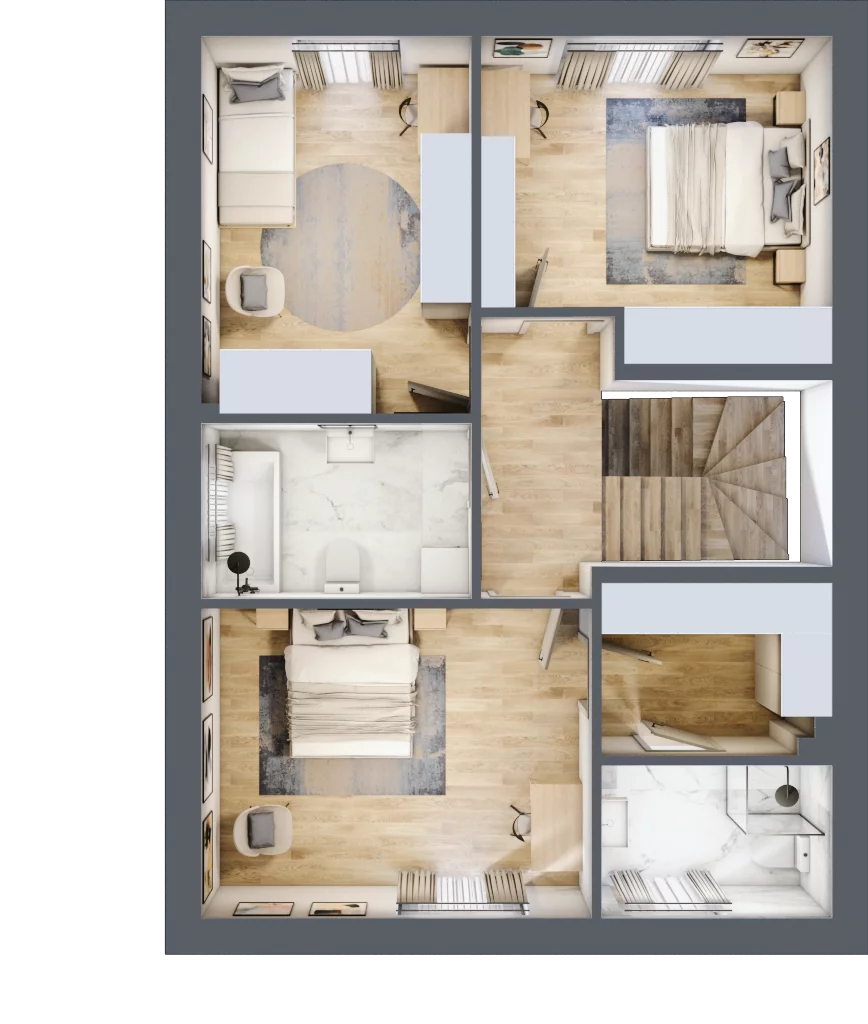 Dom 129,96 m², oferta nr 12.1, Dzielnica Hrabska - etap III, Falenty Nowe, ul. Droga Hrabska 4G