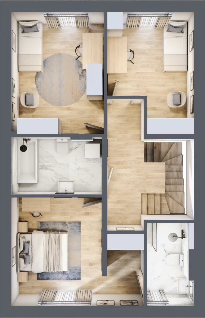 Dom 113,20 m², oferta nr 12.2, Dzielnica Hrabska - etap III, Falenty Nowe, ul. Droga Hrabska 4G