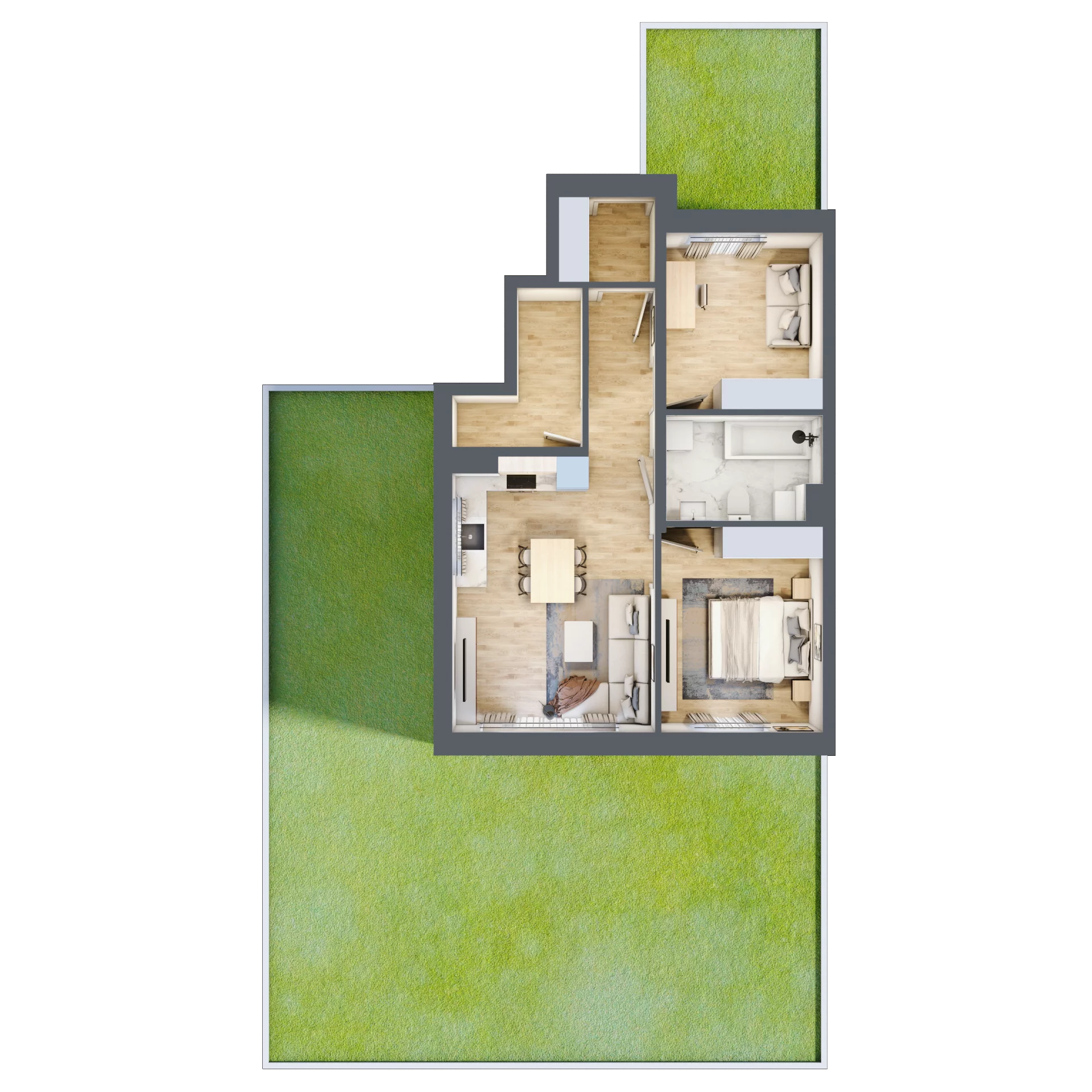 3 pokoje, mieszkanie 58,30 m², parter, oferta nr 4.1, Osiedle Szumiących Traw etap XVI, Porosły, ul. Jesiennych Liści 99/1