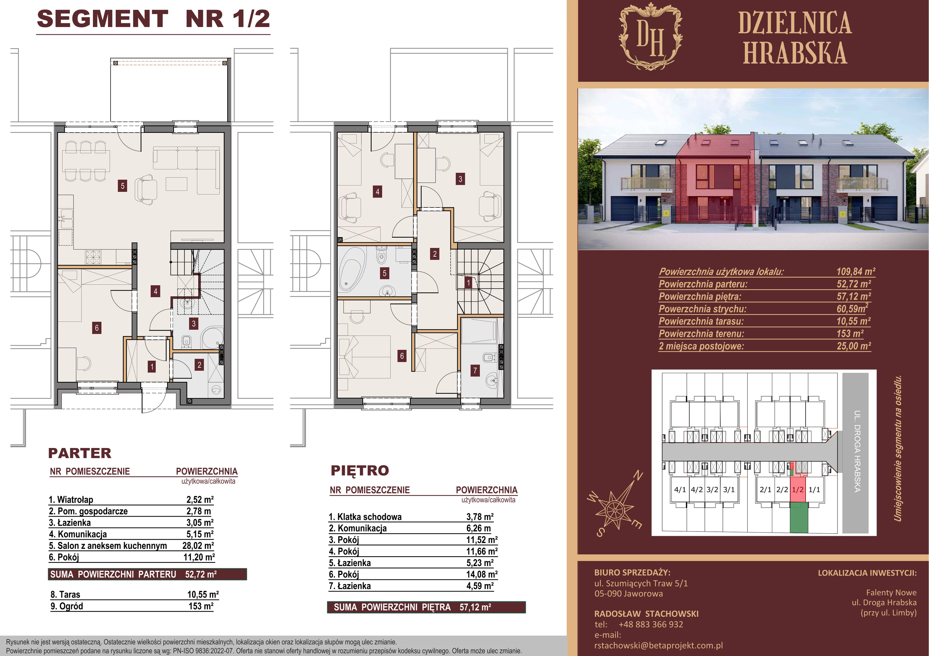 Dom 109,84 m², oferta nr 1_2, Dzielnica Hrabska, Falenty Nowe, ul. Droga Hrabska 5b