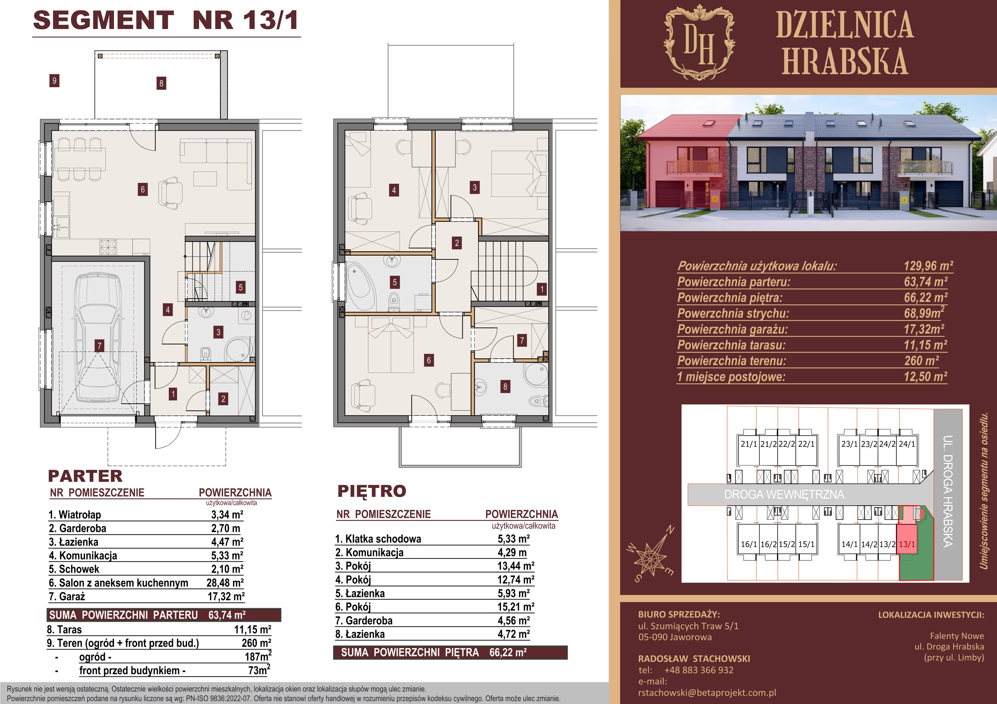Dom 129,96 m², oferta nr 13/1, Dzielnica Hrabska - etap IV - domy z garażami, Falenty Nowe, ul. Droga Hrabska 4G