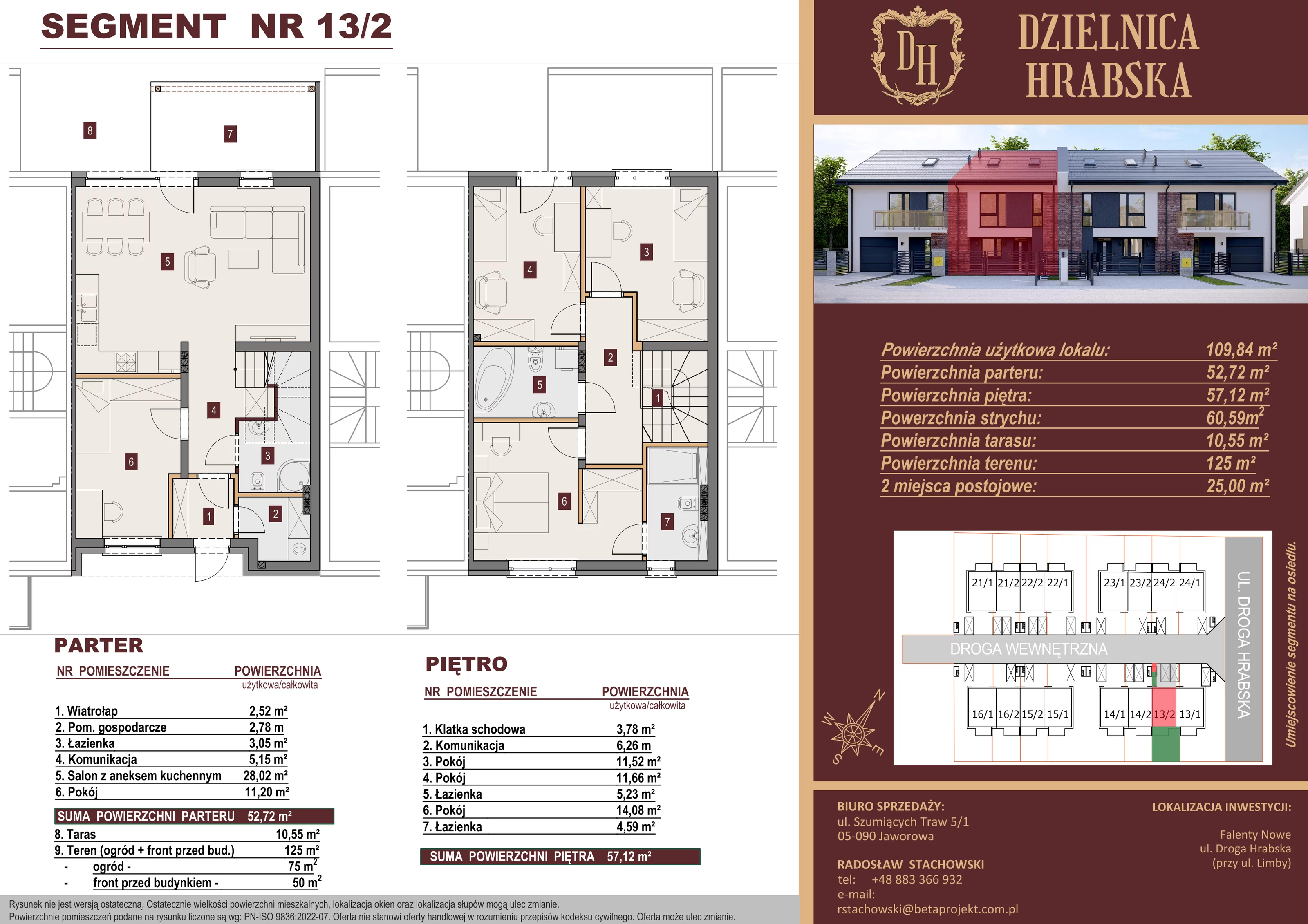Dom 109,84 m², oferta nr 13/2, Dzielnica Hrabska - etap IV - domy z garażami, Falenty Nowe, ul. Droga Hrabska 4G
