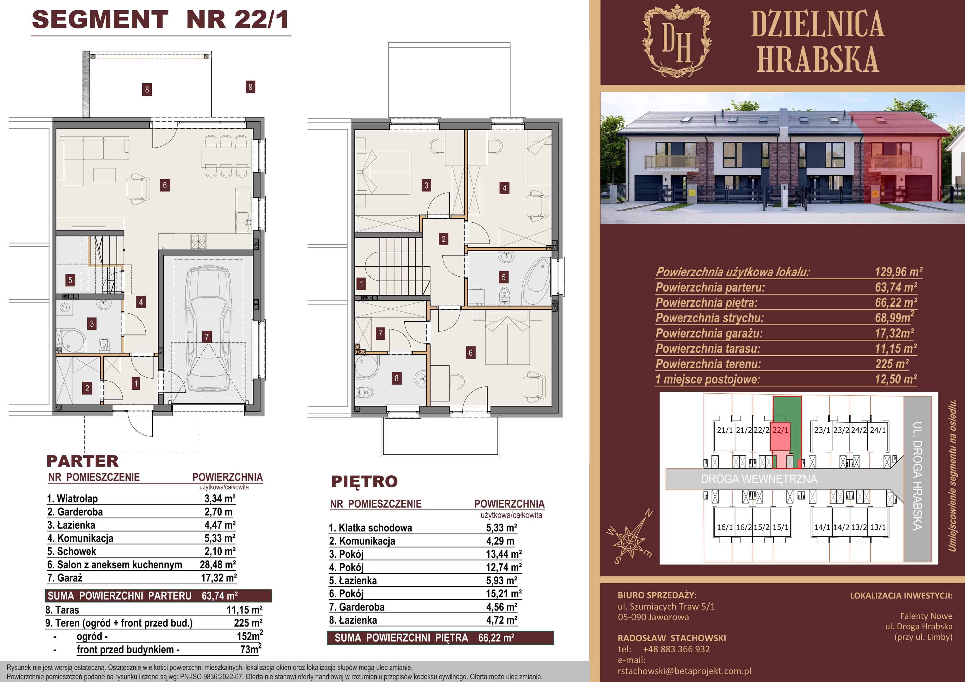 Dom 129,96 m², oferta nr 22/1, Dzielnica Hrabska - etap IV - domy z garażami, Falenty Nowe, ul. Droga Hrabska 4G