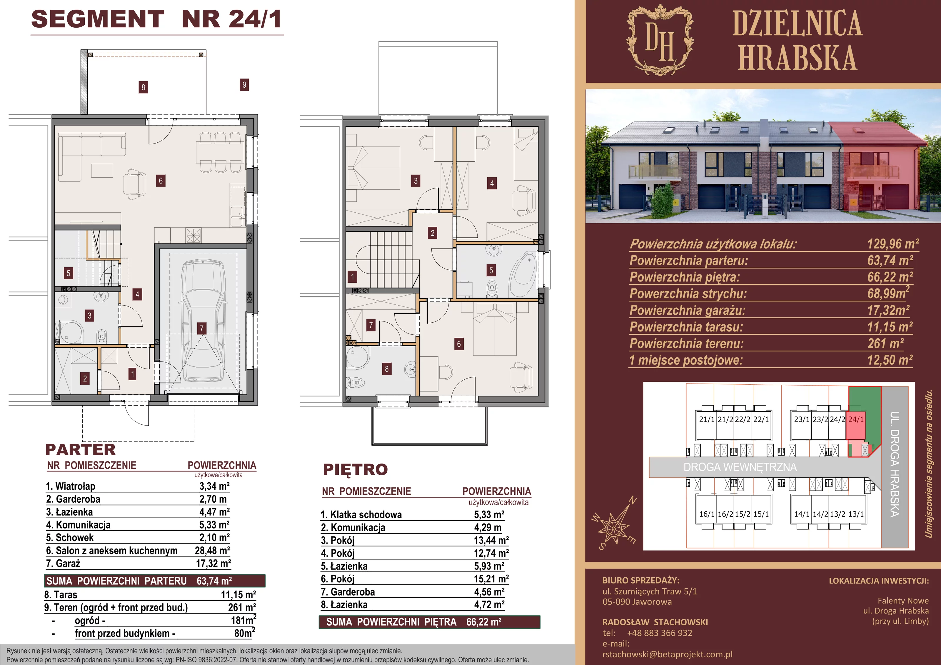 Dom 129,96 m², oferta nr 24/1, Dzielnica Hrabska - etap IV - domy z garażami, Falenty Nowe, ul. Droga Hrabska 4G