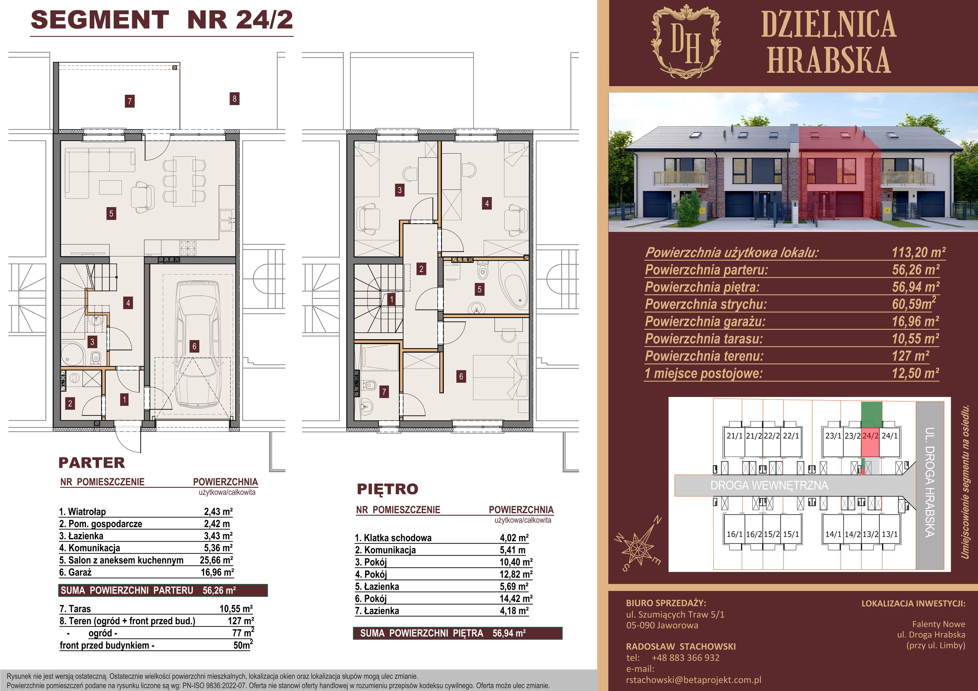 Dom 113,20 m², oferta nr 24/2, Dzielnica Hrabska - etap IV - domy z garażami, Falenty Nowe, ul. Droga Hrabska 4G