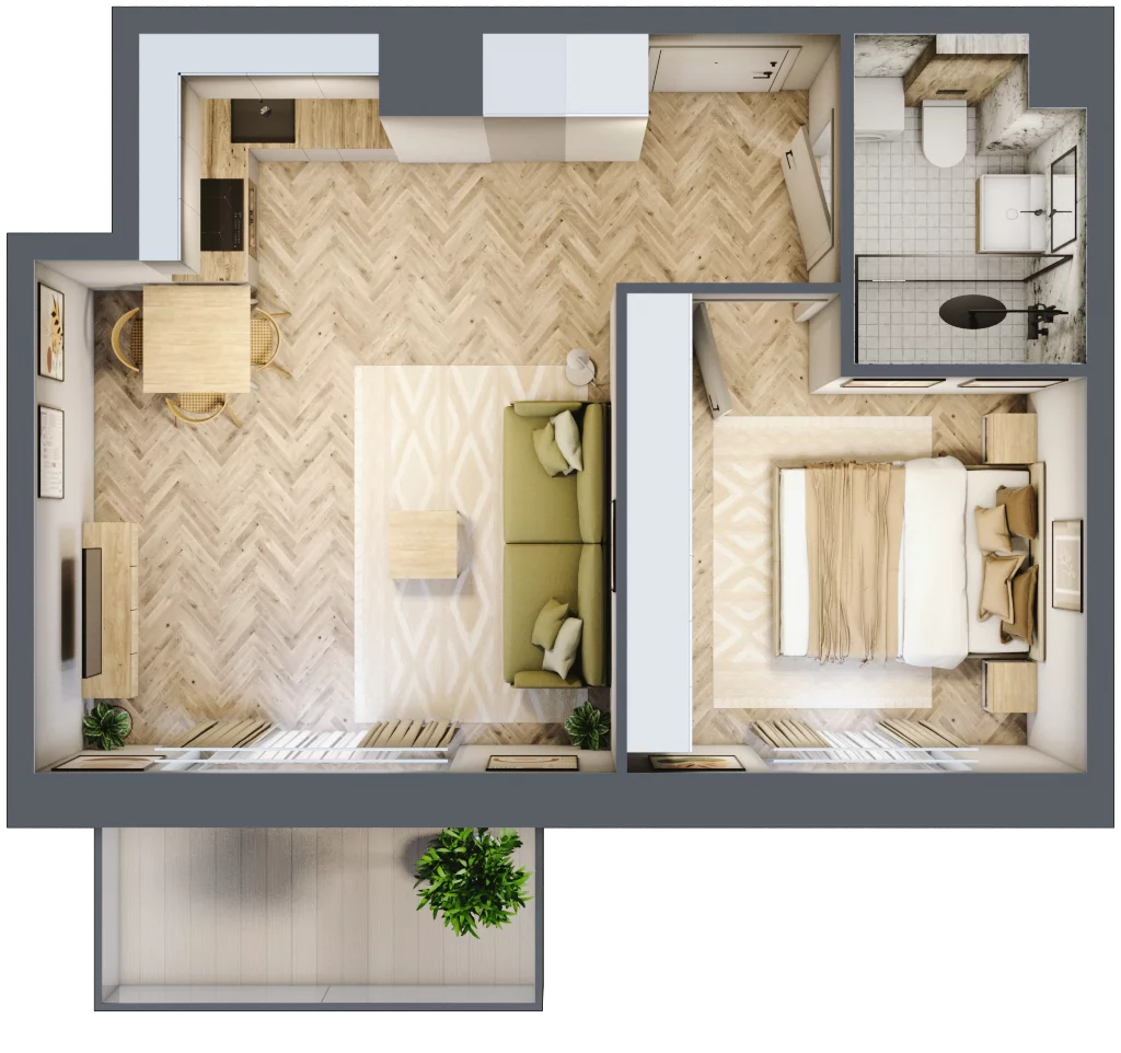 2 pokoje, mieszkanie 38,60 m², piętro 2, oferta nr A112, Osiedle Kompas, Gdańsk, Orunia Górna-Gdańsk Południe, Maćkowy, ul. Czerska 35