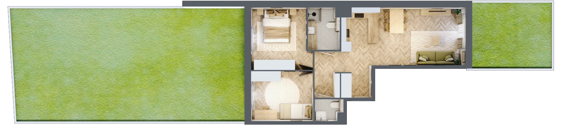 3 pokoje, mieszkanie 63,59 m², parter, oferta nr A202, Osiedle Kompas, Gdańsk, Orunia Górna-Gdańsk Południe, Maćkowy, ul. Czerska 35