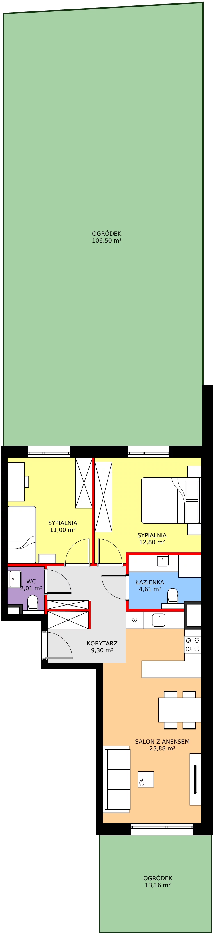 Zalety mieszkania 63.6 m², A103