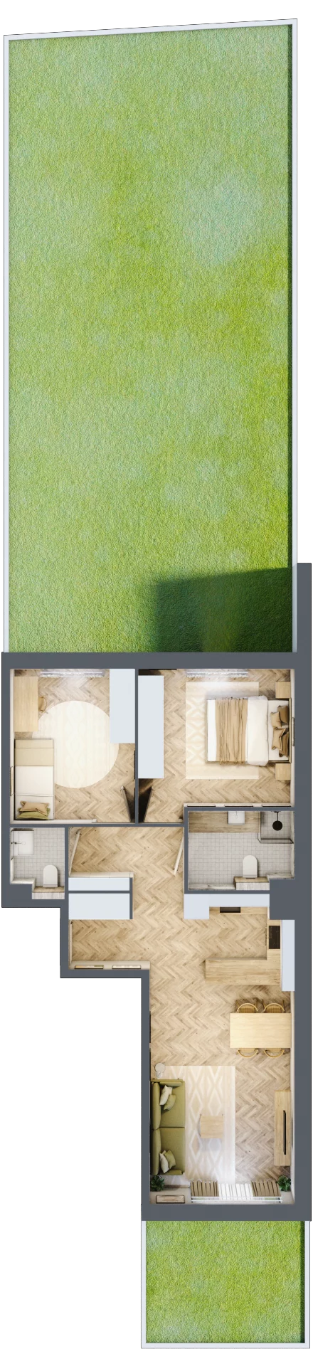 3 pokoje, mieszkanie 63,60 m², parter, oferta nr A103, Osiedle Kompas, Gdańsk, Orunia Górna-Gdańsk Południe, Maćkowy, ul. Czerska 35