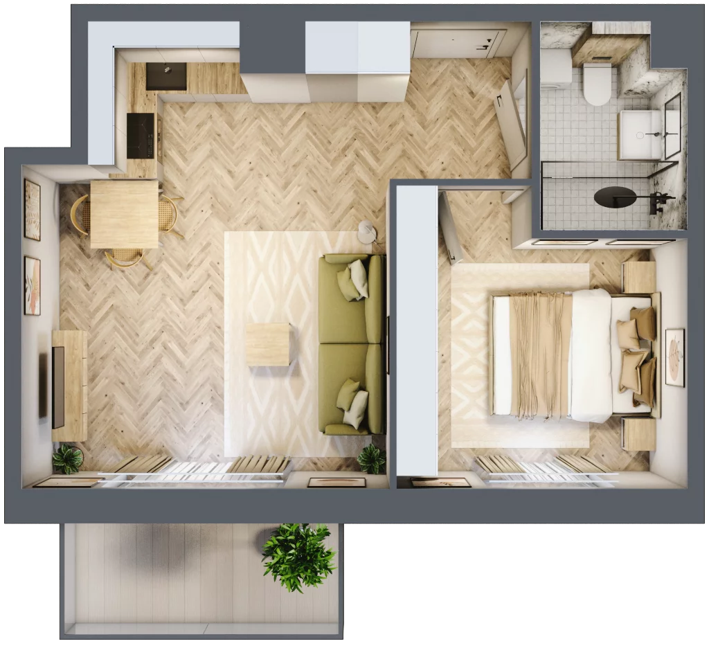 2 pokoje, mieszkanie 38,60 m², piętro 1, oferta nr A108, Osiedle Kompas, Gdańsk, Orunia Górna-Gdańsk Południe, Maćkowy, ul. Czerska 35