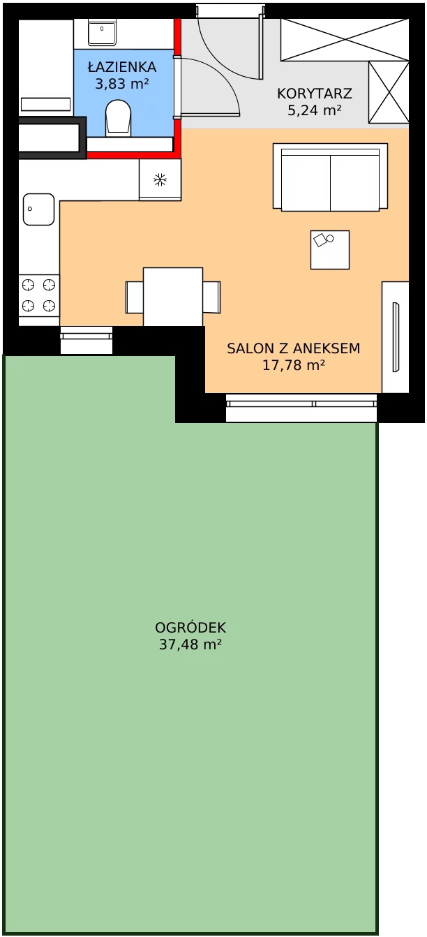 Zalety mieszkania 26.85 m², A301