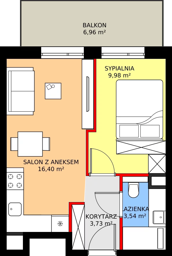 Zalety mieszkania 33.65 m², C85