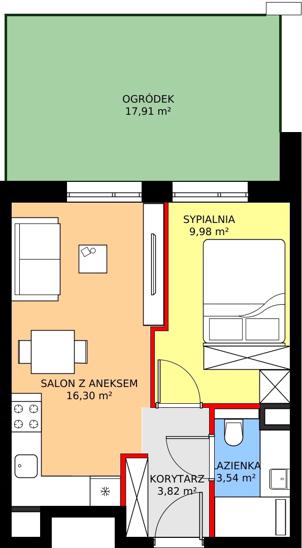 Zalety mieszkania 33.64 m², C29
