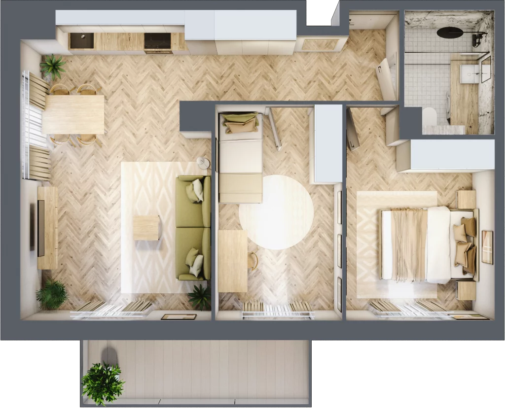 3 pokoje, mieszkanie 56,99 m², piętro 5, oferta nr C92, Osiedle Kompas, Gdańsk, Orunia Górna-Gdańsk Południe, Maćkowy, ul. Czerska 35