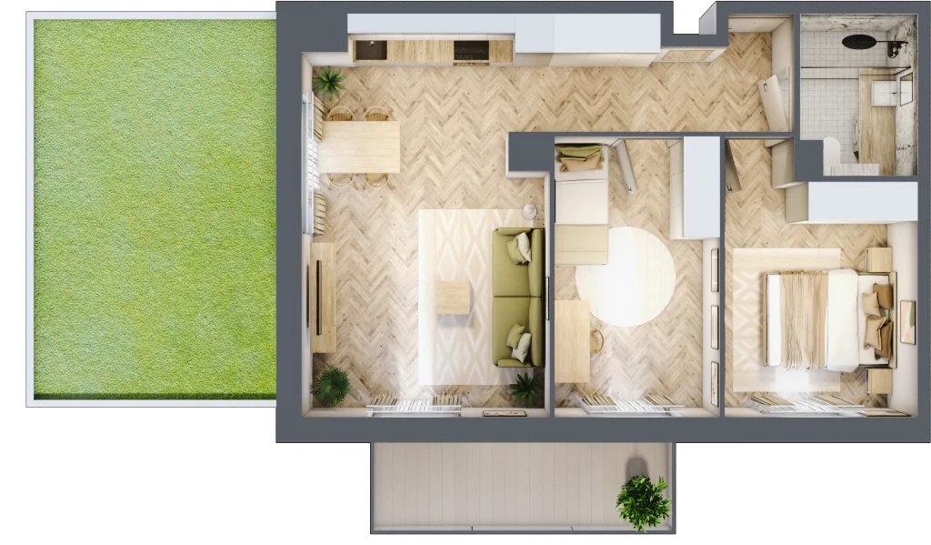 3 pokoje, mieszkanie 56,99 m², piętro 4, oferta nr C82, Osiedle Kompas, Gdańsk, Orunia Górna-Gdańsk Południe, Maćkowy, ul. Czerska 35
