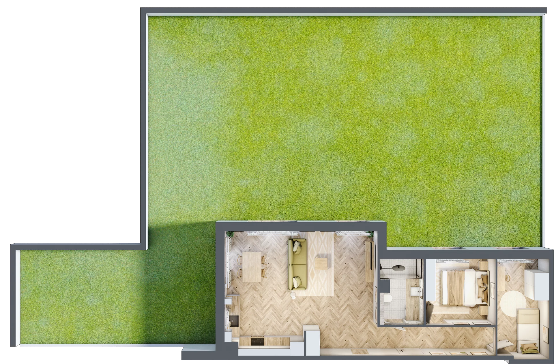 3 pokoje, mieszkanie 65,48 m², parter, oferta nr C04, Osiedle Kompas, Gdańsk, Orunia Górna-Gdańsk Południe, Maćkowy, ul. Czerska 35