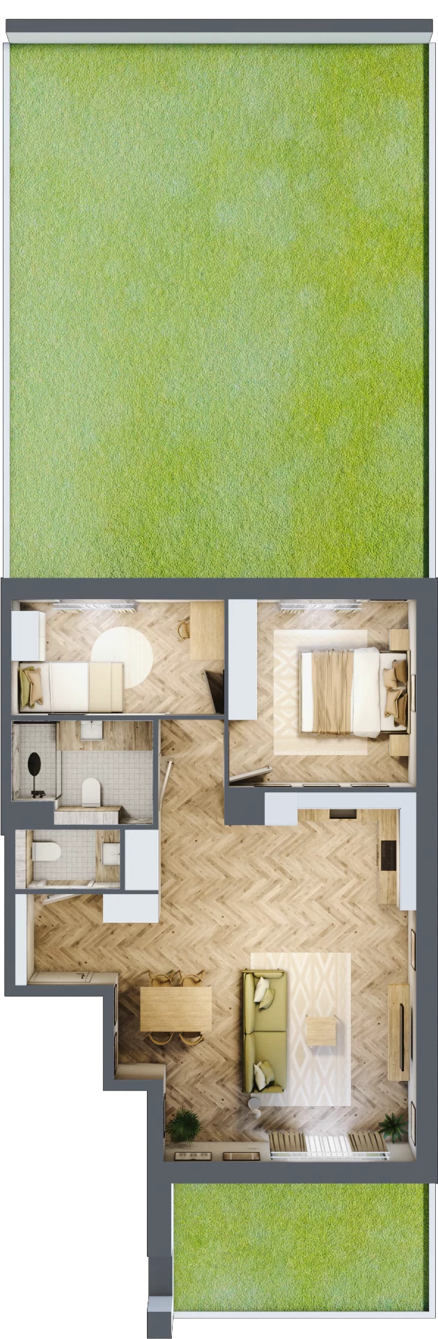 3 pokoje, mieszkanie 66,28 m², parter, oferta nr C05, Osiedle Kompas, Gdańsk, Orunia Górna-Gdańsk Południe, Maćkowy, ul. Czerska 35