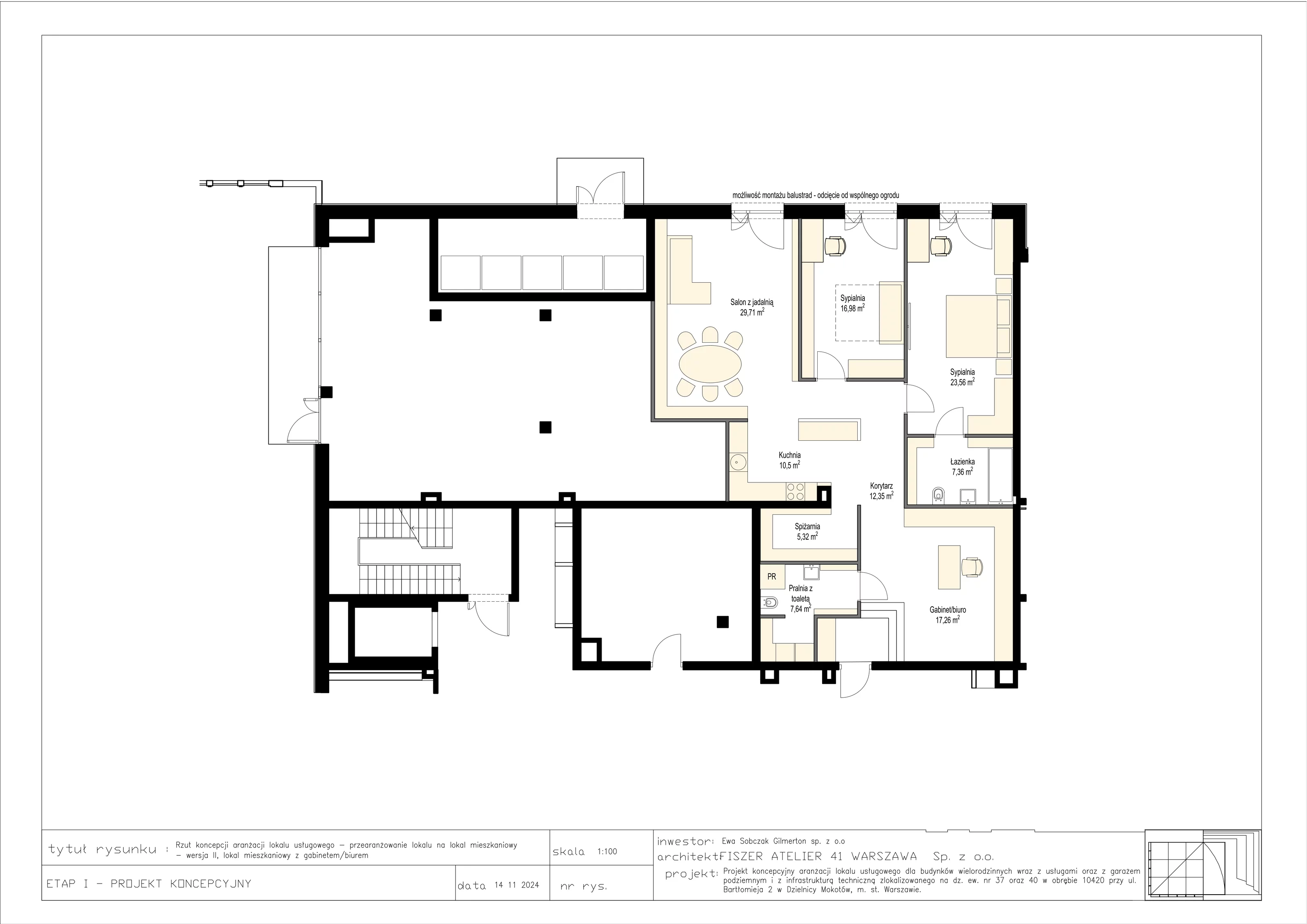 Lokal użytkowy 216,70 m², oferta nr wariant mieszkanie, Solea Mokotów - lokale użytkowe, Warszawa, Mokotów, Służewiec, ul. Bartłomieja