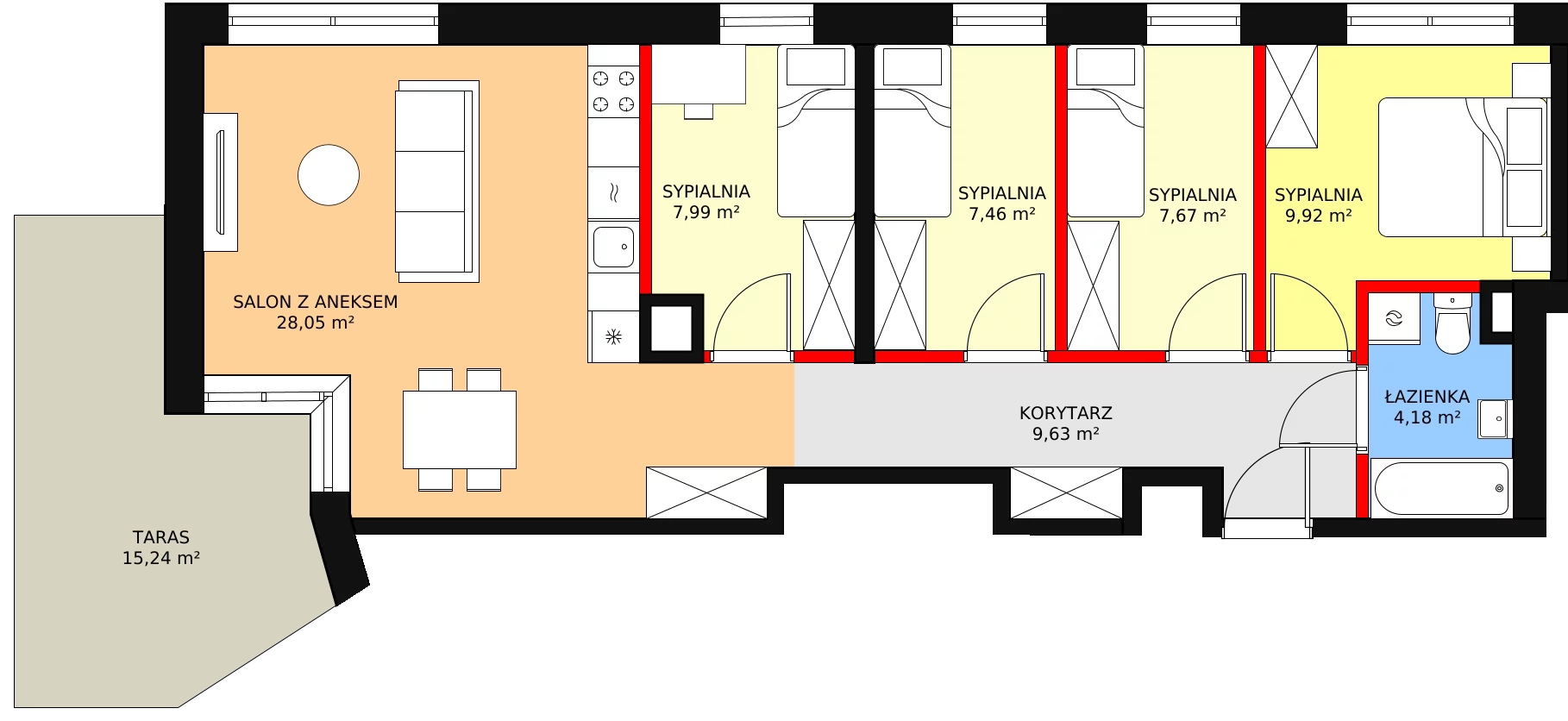 Mieszkanie 74,90 m², piętro 1, oferta nr 51, Moje Bielany, Warszawa, Bielany, Wawrzyszew, ul. Wólczyńska 121