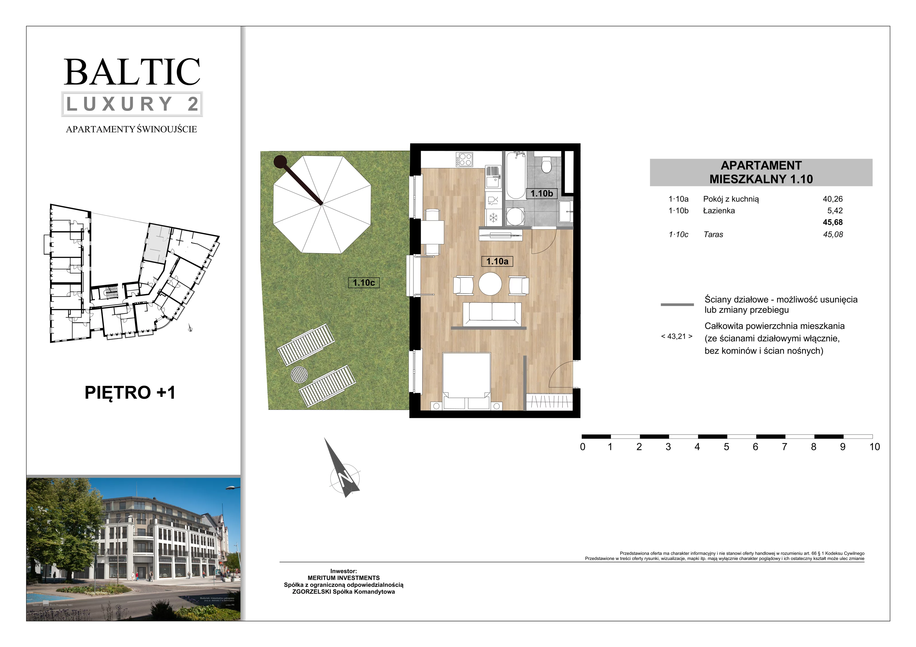 Apartament 45,68 m², piętro 1, oferta nr 1/10/, Świnoujście Plac Wolności, Świnoujście, ul. Plac Wolności 7