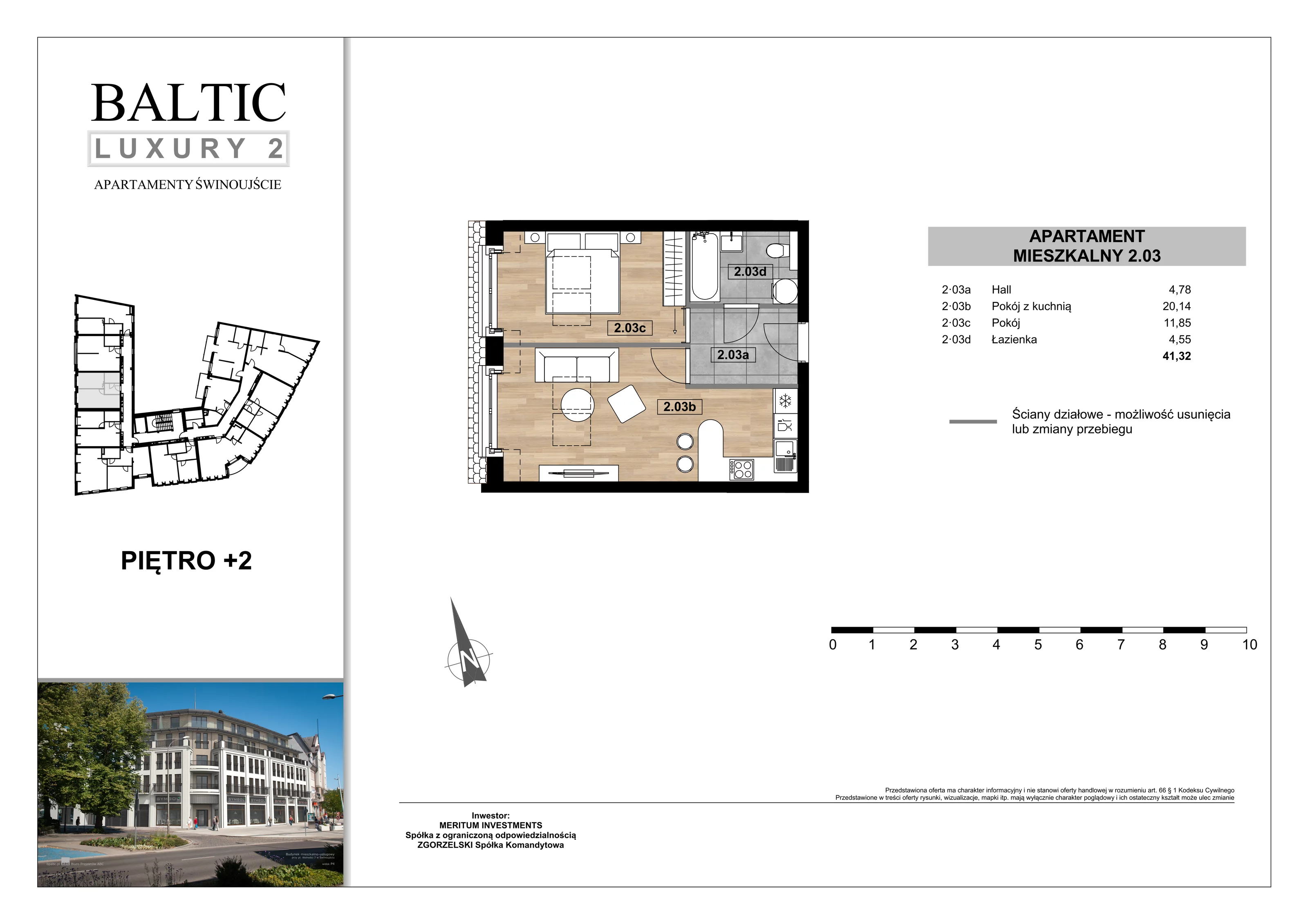 Apartament 41,32 m², piętro 2, oferta nr 2/03/, Świnoujście Plac Wolności, Świnoujście, ul. Plac Wolności 7