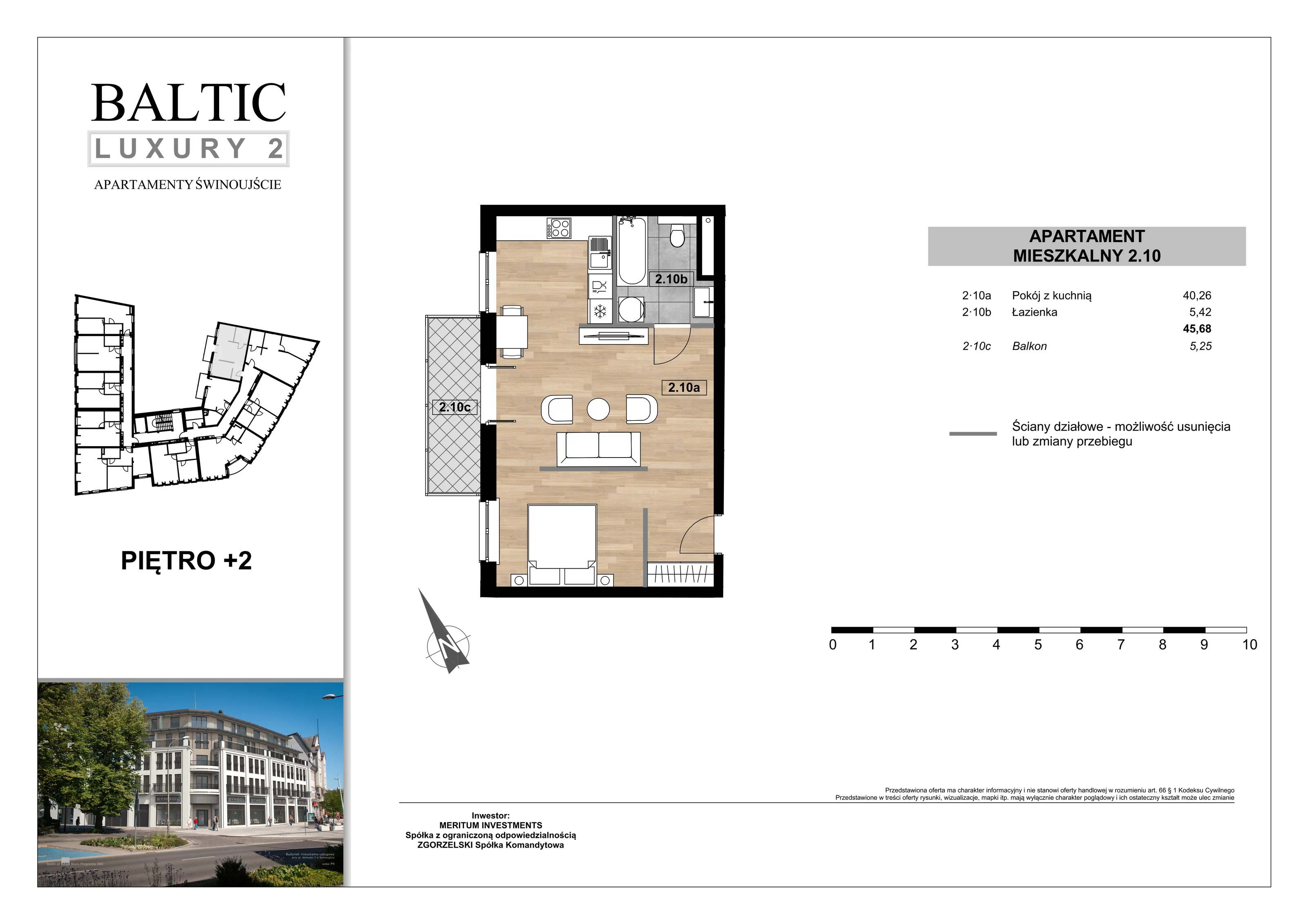 Apartament 45,68 m², piętro 2, oferta nr 2/10/, Świnoujście Plac Wolności, Świnoujście, ul. Plac Wolności 7