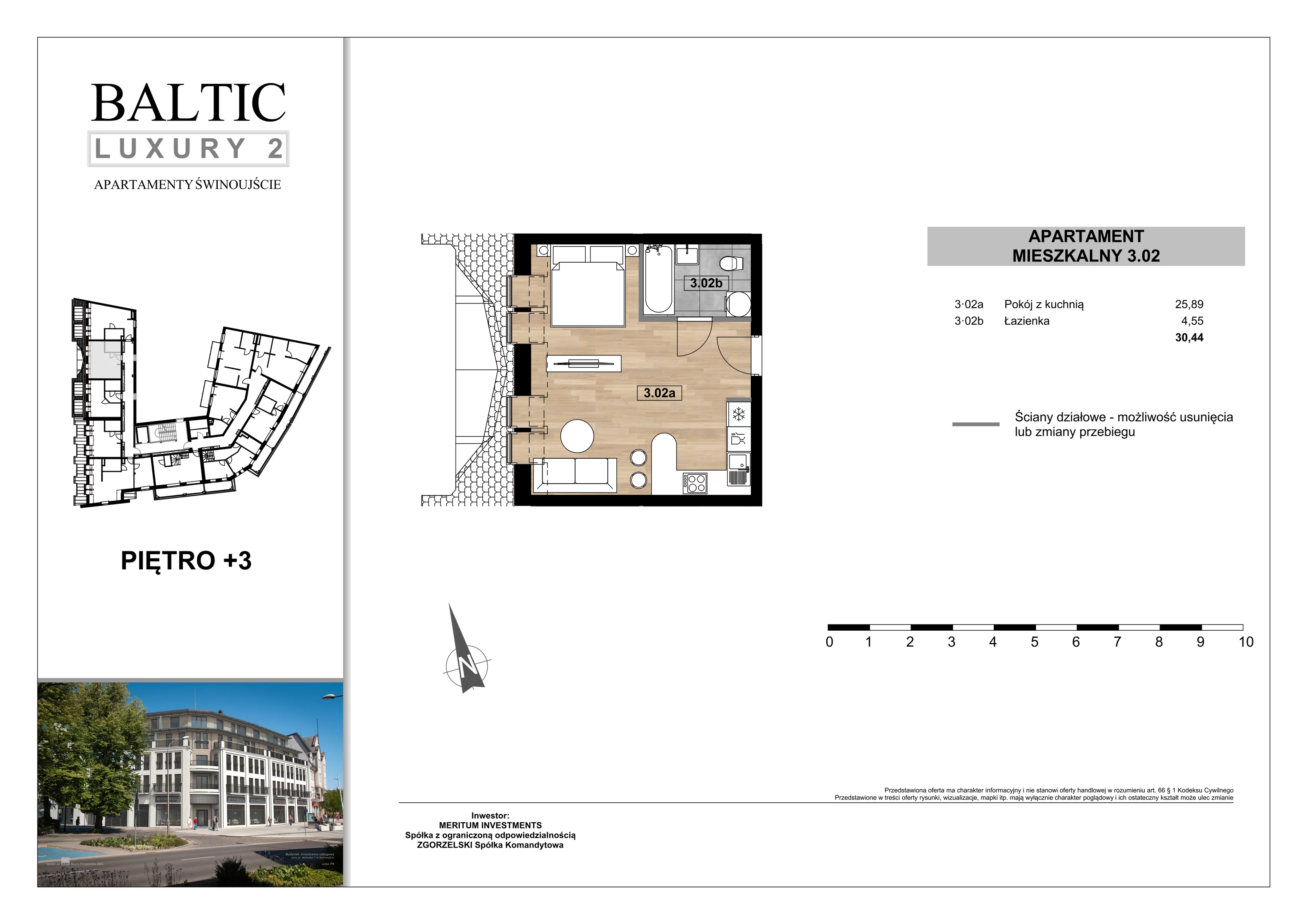 Apartament 30,44 m², piętro 3, oferta nr 3/02/, Świnoujście Plac Wolności, Świnoujście, ul. Plac Wolności 7