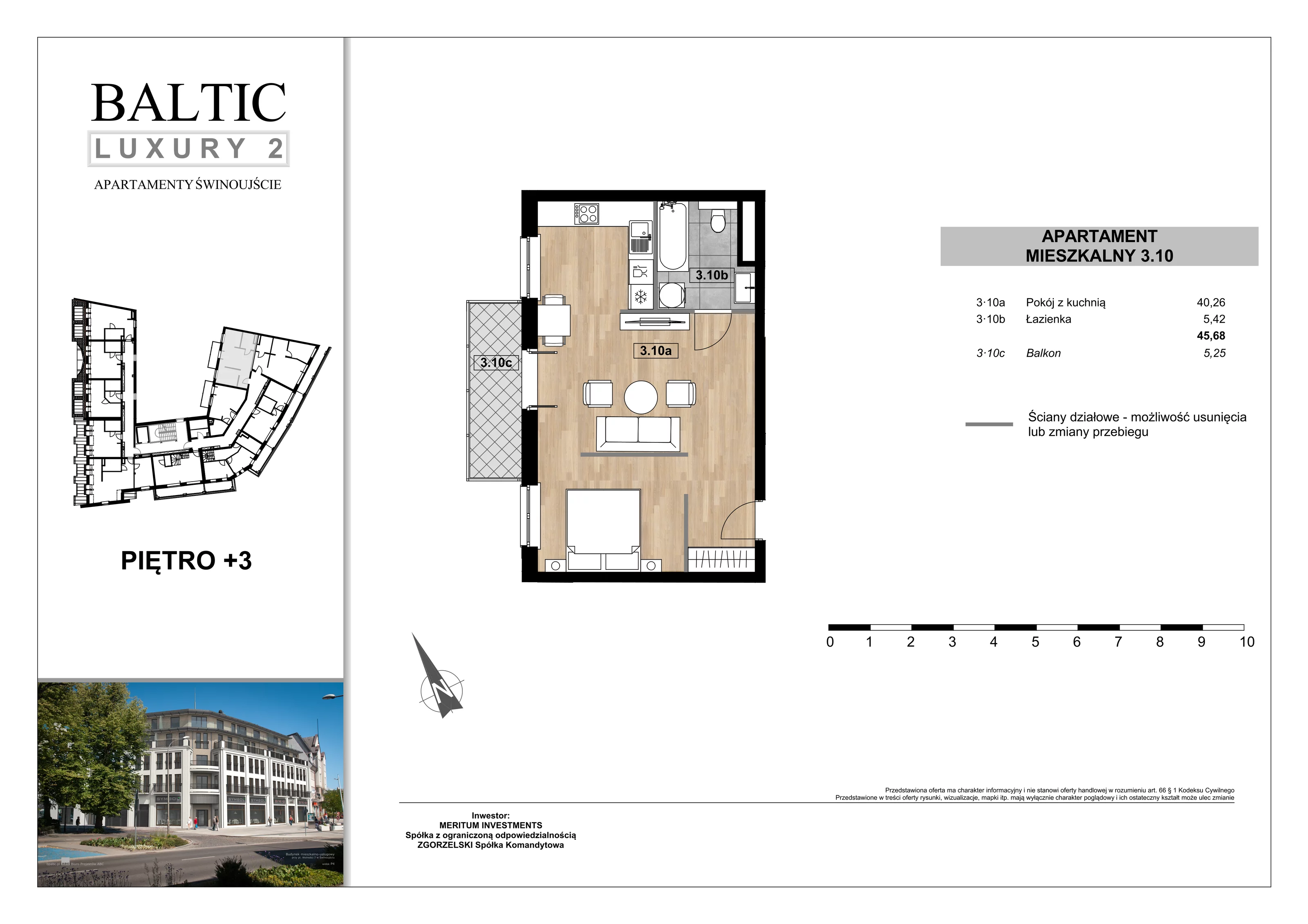 Apartament 45,68 m², piętro 3, oferta nr 3/10/, Świnoujście Plac Wolności, Świnoujście, ul. Plac Wolności 7