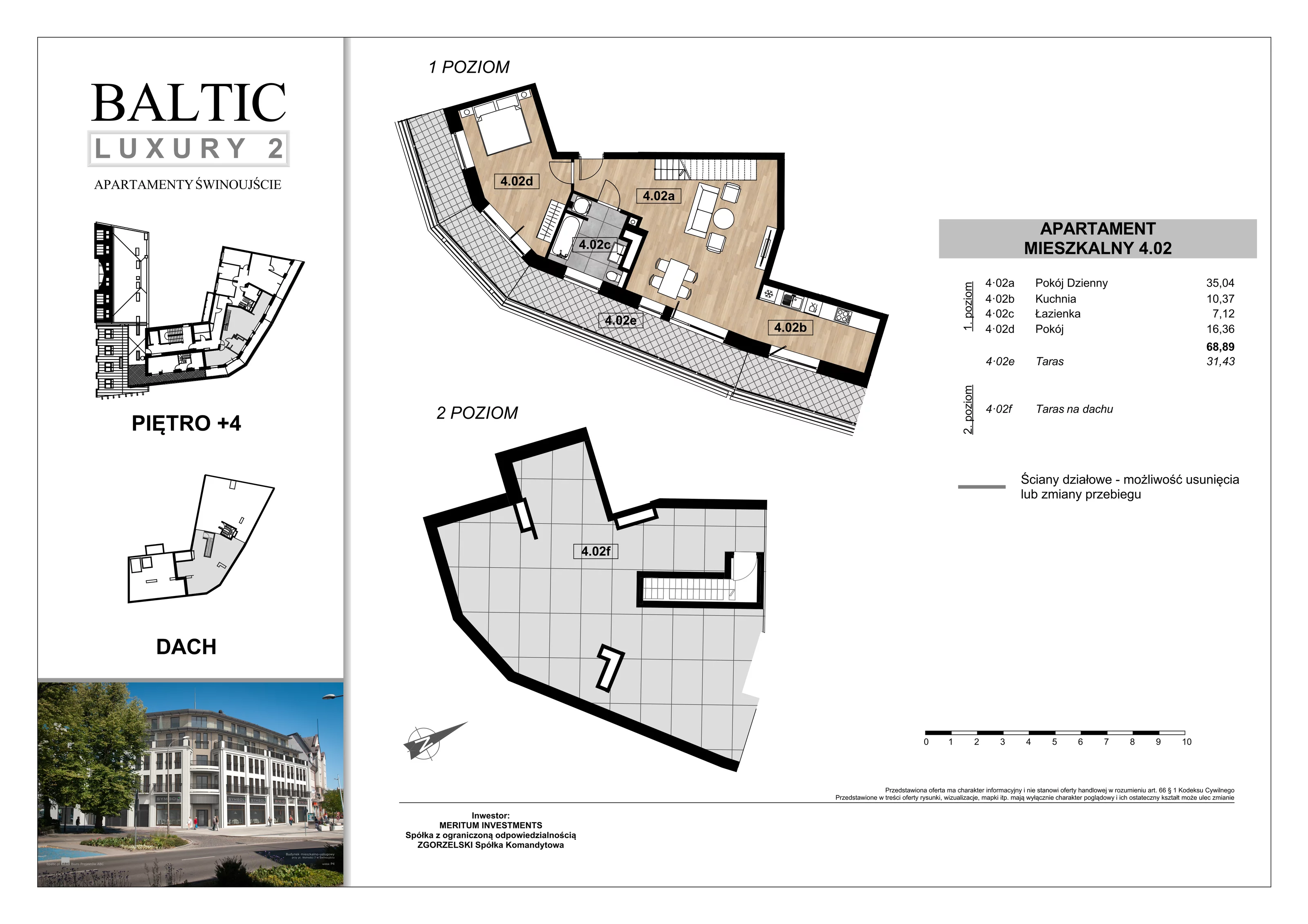 Apartament 68,89 m², piętro 4, oferta nr 4/02/, Świnoujście Plac Wolności, Świnoujście, ul. Plac Wolności 7