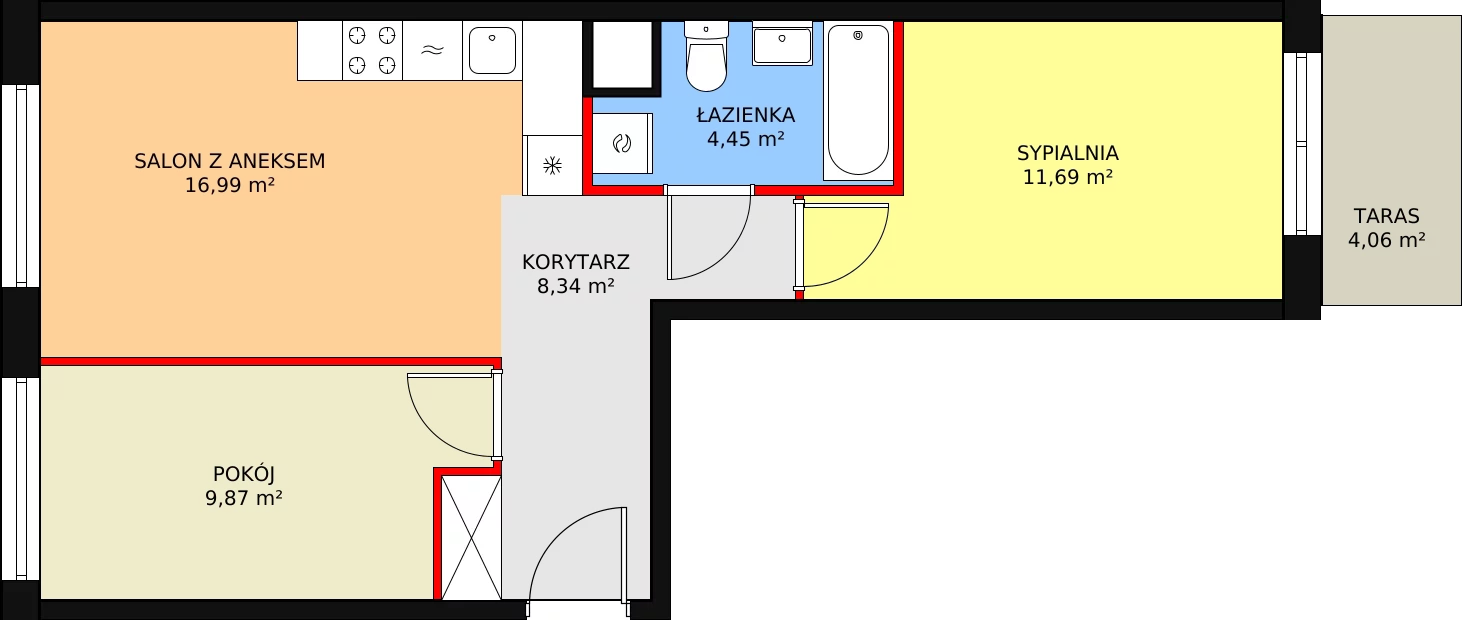 Mieszkanie 51,23 m², parter, oferta nr 131, Krakowskie Tarasy V, Wrocław, Przedmieście Oławskie, Krzyki, ul. Krakowska 88