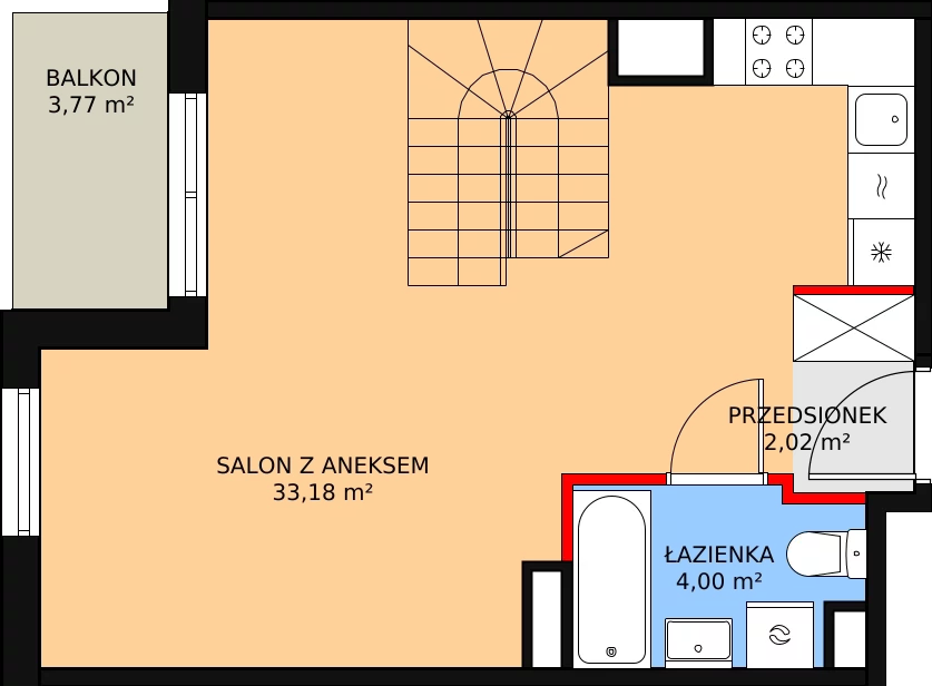 Mieszkanie 69,33 m², piętro 6, oferta nr 179, Krakowskie Tarasy V, Wrocław, Przedmieście Oławskie, Krzyki, ul. Krakowska 88