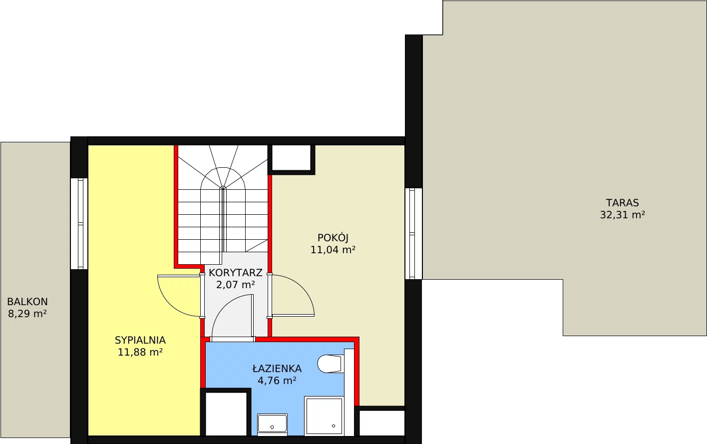 Mieszkanie 69,33 m², piętro 6, oferta nr 179, Krakowskie Tarasy V, Wrocław, Przedmieście Oławskie, Krzyki, ul. Krakowska 88