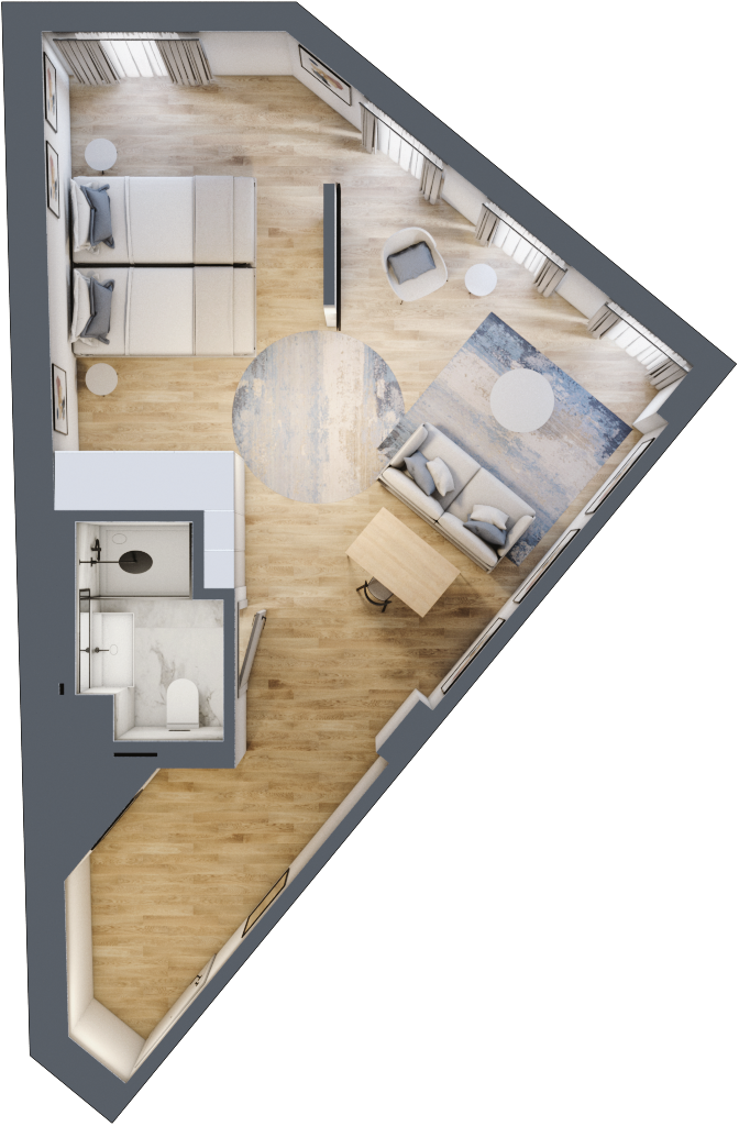 Apartament inwestycyjny 39,18 m², piętro 2, oferta nr 201, Y3 Signature Hotel, Poznań, Stare Miasto, ul. Zielona 4