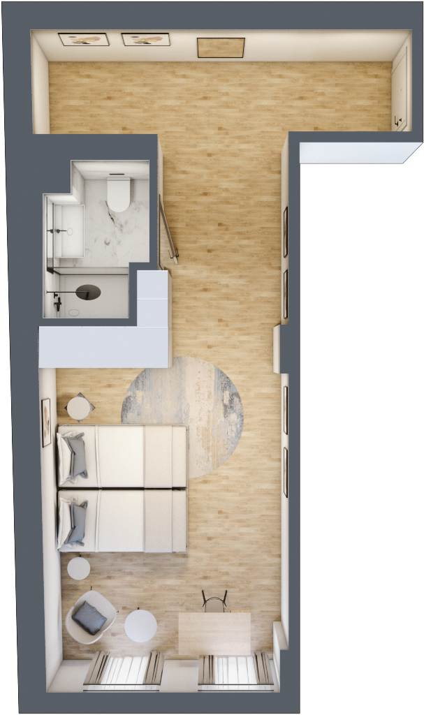 Apartament inwestycyjny 34,47 m², piętro 5, oferta nr 527, Y3 Signature Hotel, Poznań, Stare Miasto, ul. Zielona 4