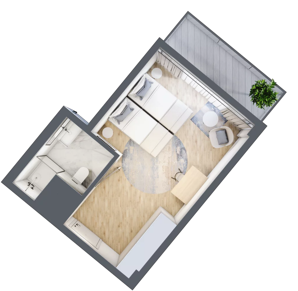 Apartament inwestycyjny 22,28 m², piętro 6, oferta nr 602, Y3 Signature Hotel, Poznań, Stare Miasto, ul. Zielona 4