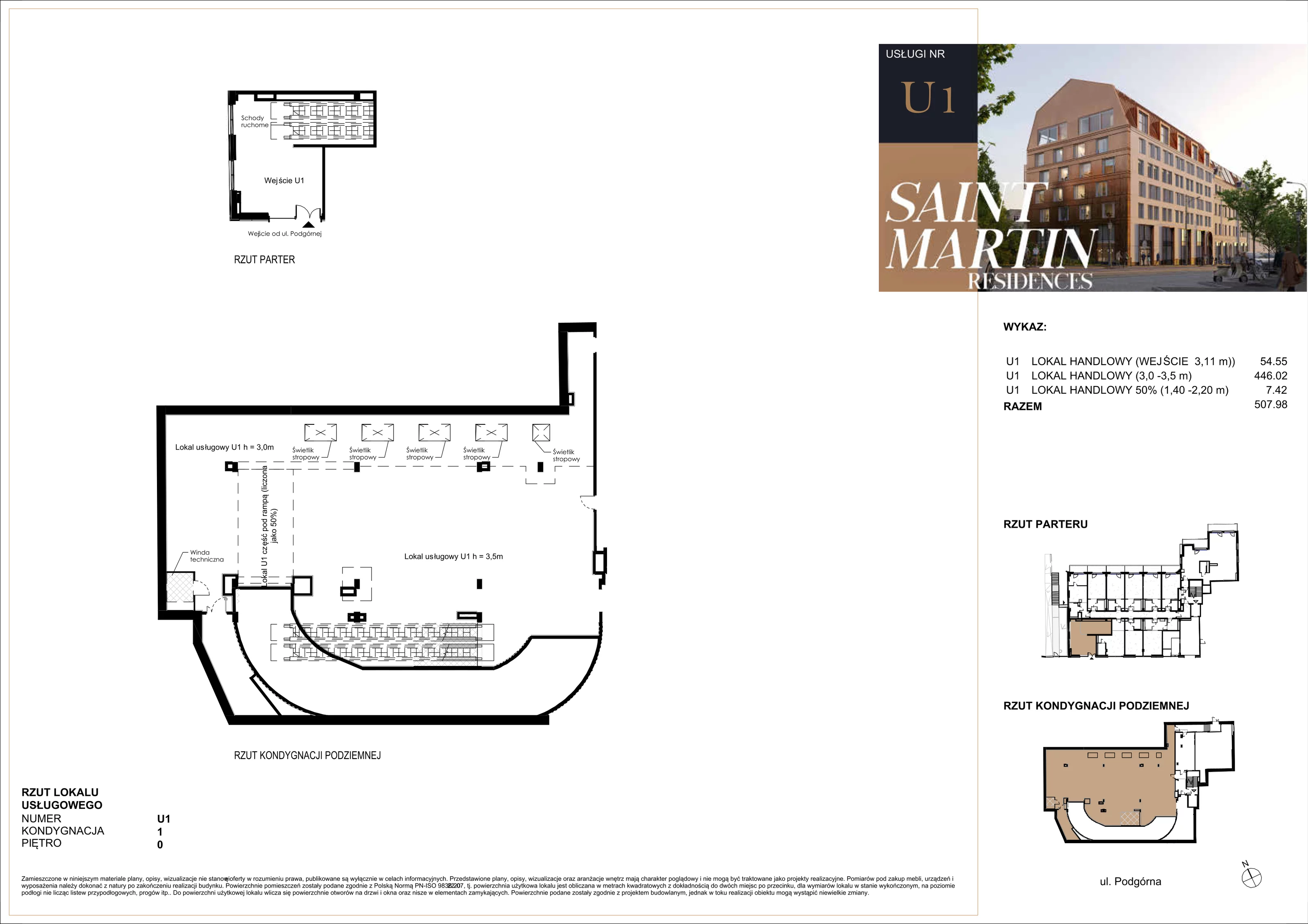 Lokal użytkowy 507,98 m², oferta nr U1, Saint Martin Residences II - lokale użytkowe, Poznań, Stare Miasto, Stare Miasto, ul. Podgórna 7