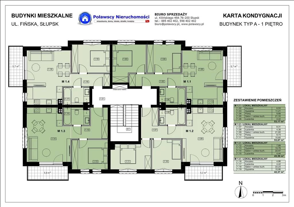 2 pokoje, mieszkanie 45,77 m², parter, oferta nr , 12266-POL, Słupsk, Ryczewo, Fińska
