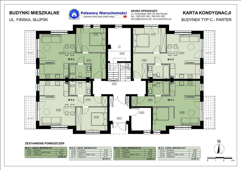 3 pokoje, mieszkanie 53,47 m², piętro 1, oferta nr , 12147-POL, Słupsk, Ryczewo, Fińska