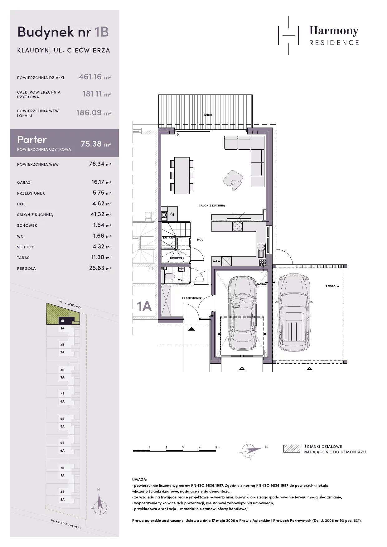 Dom 181,11 m², oferta nr 1B, Harmony Residence, Klaudyn, ul. płk. Krzyżanowskiego