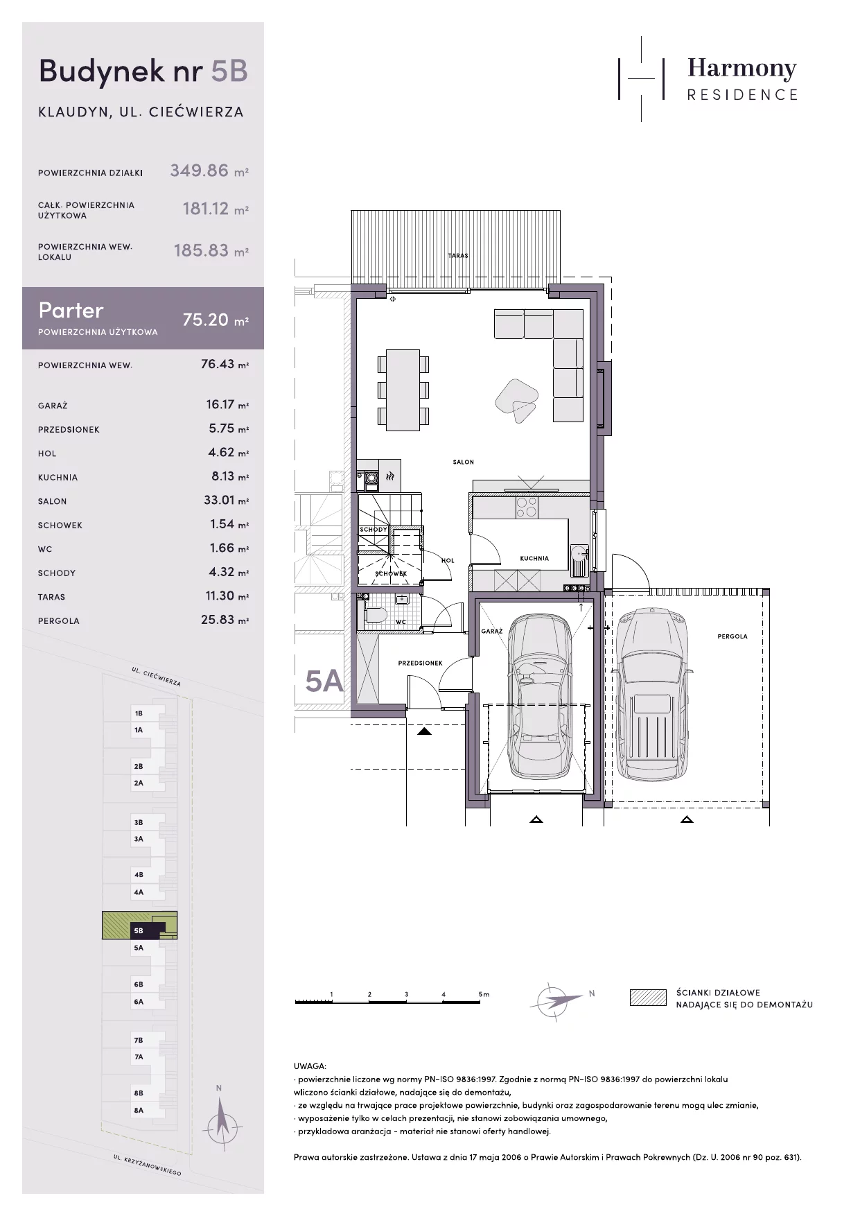 Dom 181,12 m², oferta nr 5B, Harmony Residence, Klaudyn, ul. płk. Krzyżanowskiego