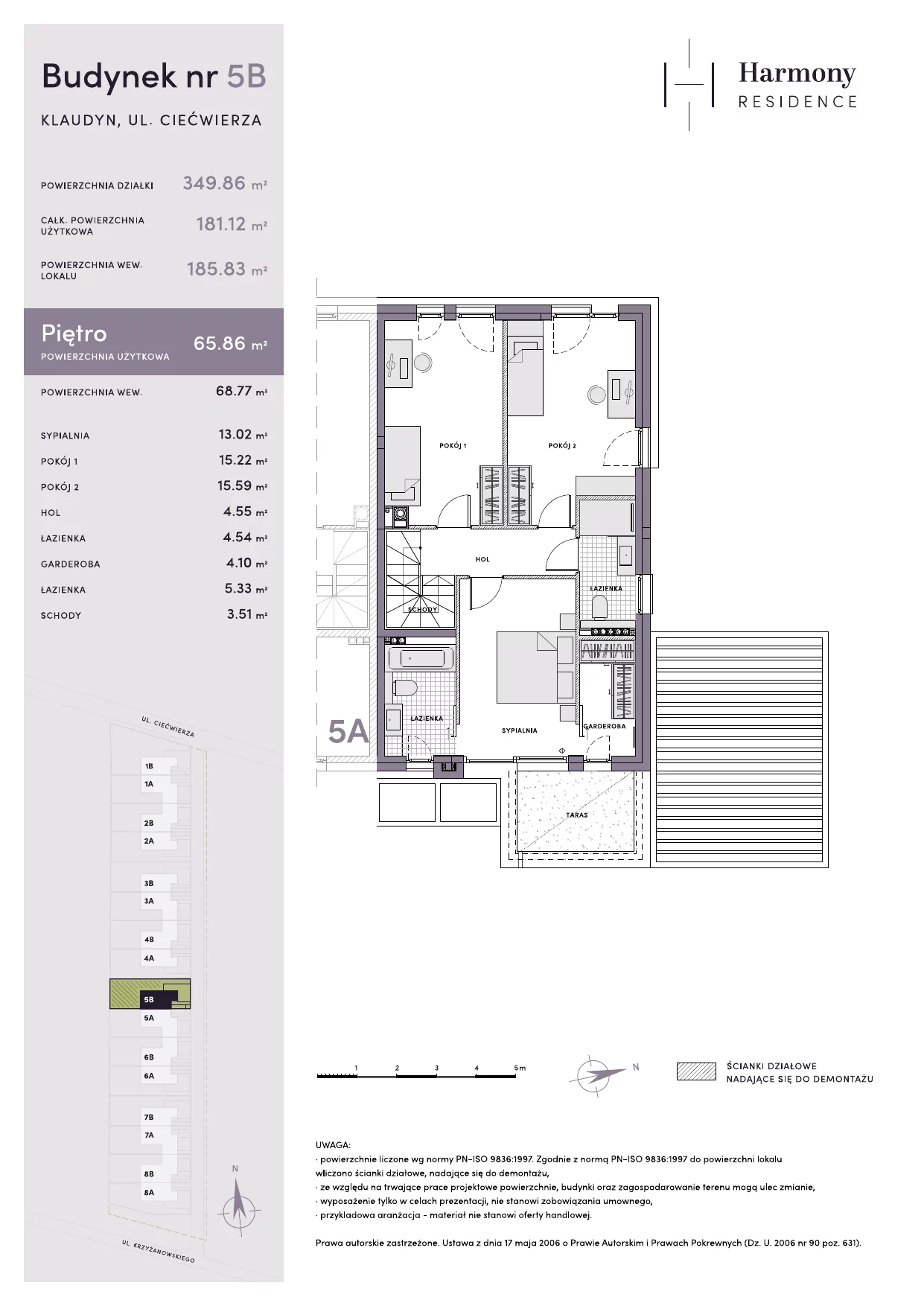 Dom 181,12 m², oferta nr 5B, Harmony Residence, Klaudyn, ul. płk. Krzyżanowskiego