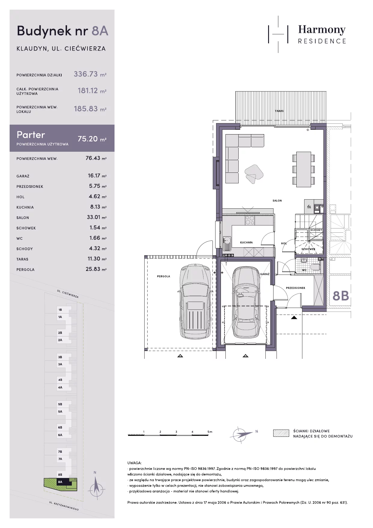 Dom 181,12 m², oferta nr 8A, Harmony Residence, Klaudyn, ul. płk. Krzyżanowskiego