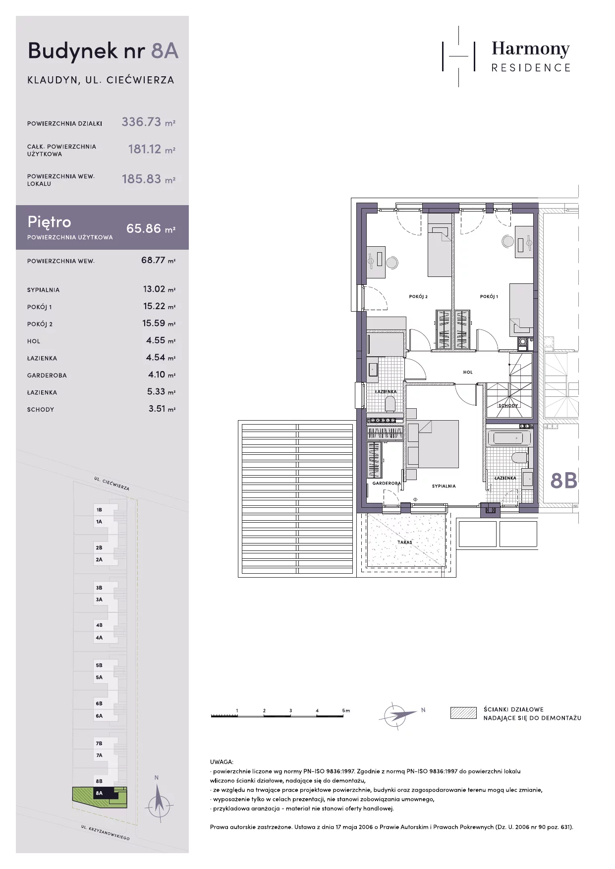 Dom 181,12 m², oferta nr 8A, Harmony Residence, Klaudyn, ul. płk. Krzyżanowskiego