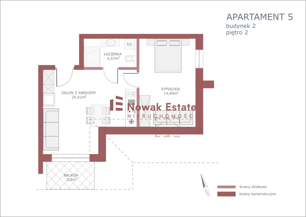 2 pokoje, mieszkanie 40,02 m², piętro 2, oferta nr , NEO235920, Bańska Niżna, Papieska