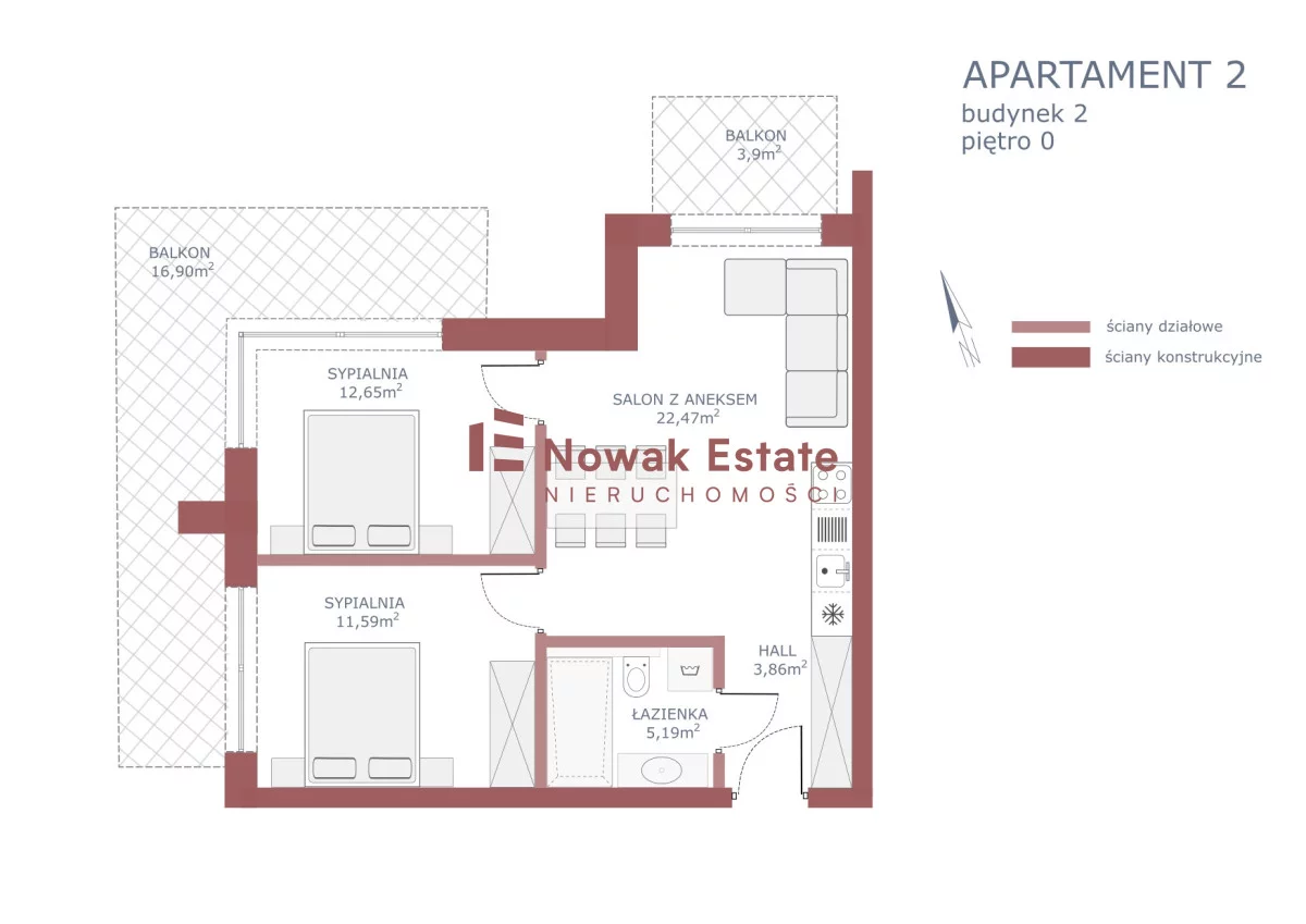 3 pokoje, mieszkanie 55,76 m², parter, oferta nr , NEO522605, Bańska Niżna, Papieska