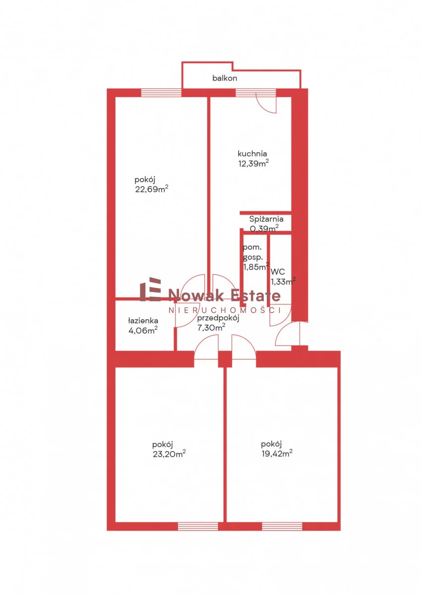 Mieszkanie 92,63 m², piętro 1, oferta nr , NEO325892, Kraków, Podgórze, Smolki