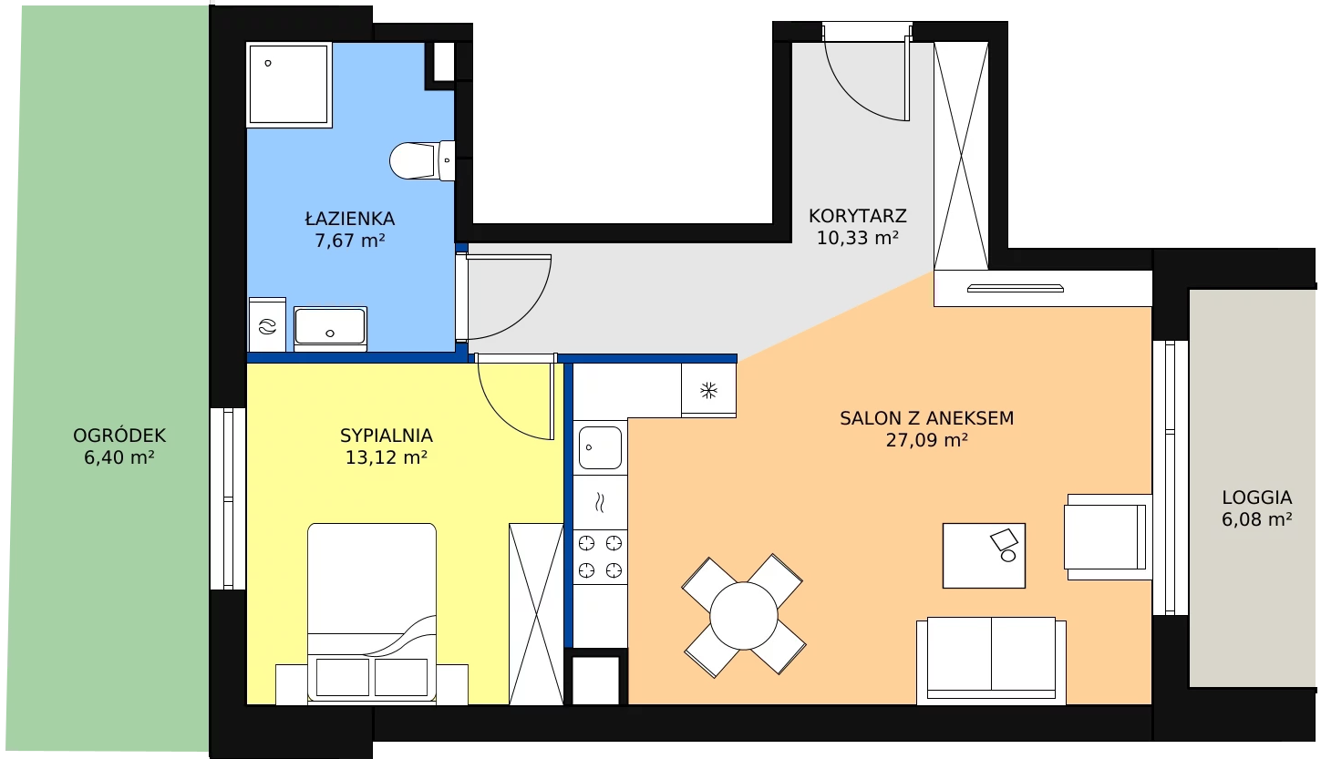 Zalety mieszkania 58.21 m², 1